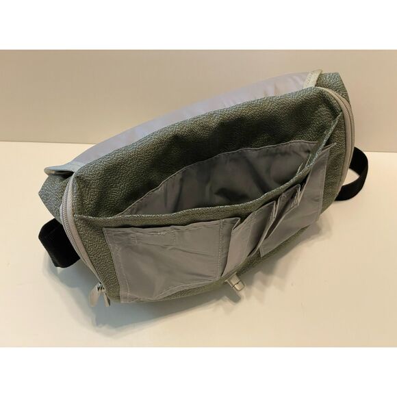 Savier Messenger Shoulder Bag Skate Streetwear Green Beige Adjustable Strap - Picture 4 of 9